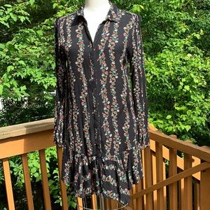Floral Free People Long Sleeve Shirtdress